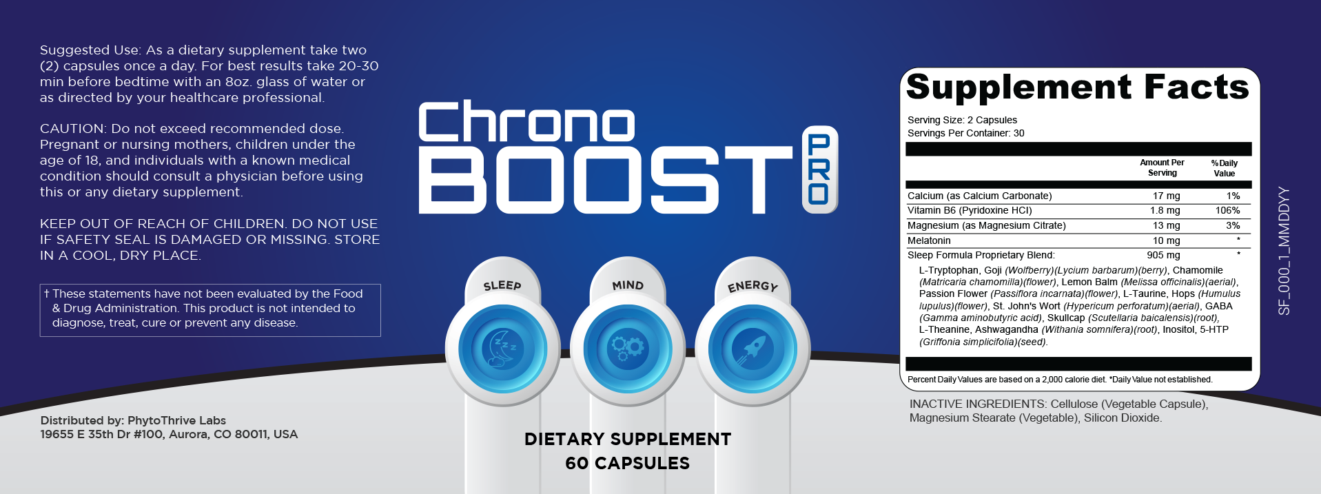 ChronoBoost Pro healthy brain supplement Facts
